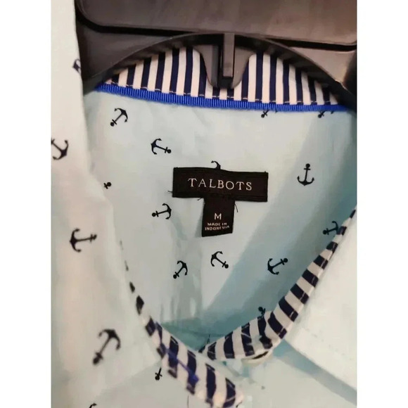 Talbots Bundle of 2 Button Down Collared Printed Anchor Swiss Dot Shirts Size M - Picture 5 of 8